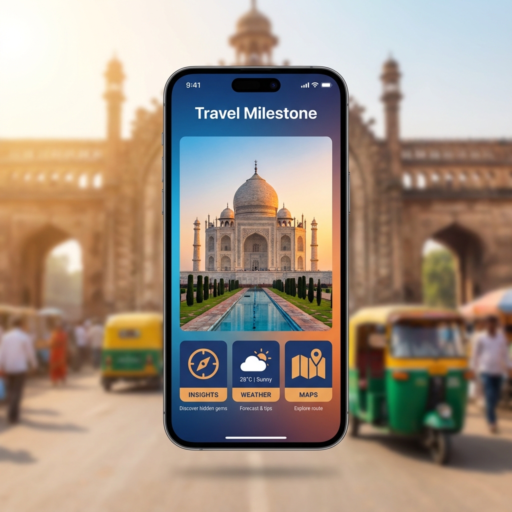 Travel Milestone App Mockup
